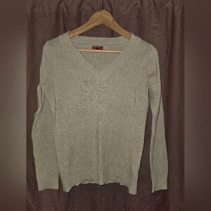 Merona Light Gray Ribbed V-Neck Sweater